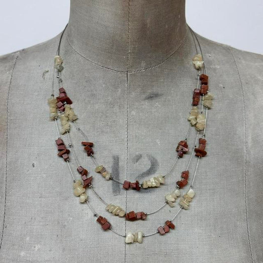 Crystal gemstone layered necklace