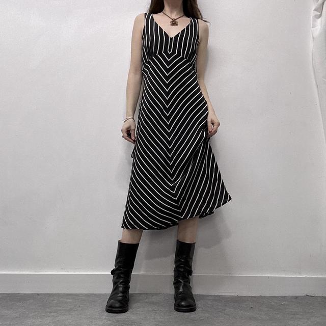 Pinstripe silk bias cut floaty dress