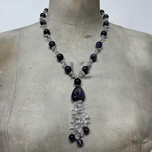 Chunky crystal amethyst necklace
