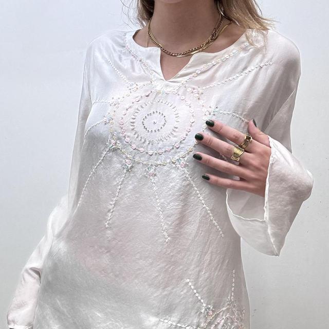 White floaty flared fairy shirt