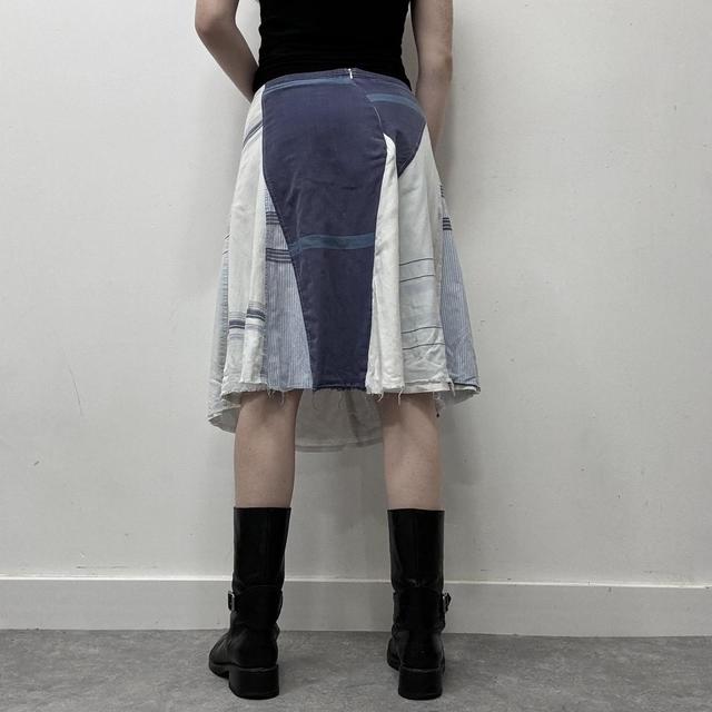 Archival pinstripe patchwork summer skirt