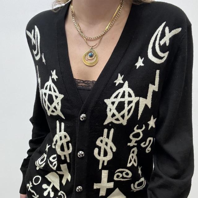 Graphic symbols black cardigan