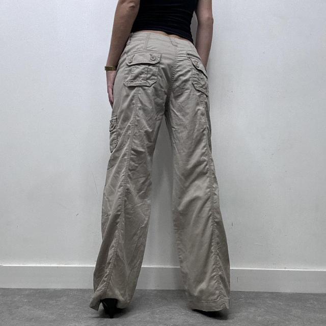 Tan wide leg cargo trousers