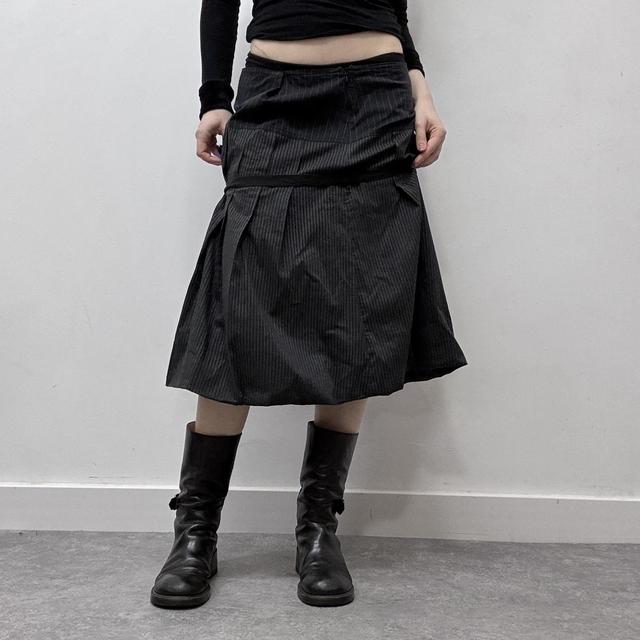 Cop Copine black pinstripe puffy midi
