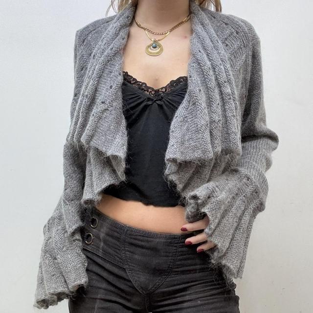 Knitted floaty mohair cardigan