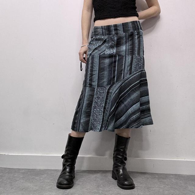 Pinstripe grunge fairy midi skirt