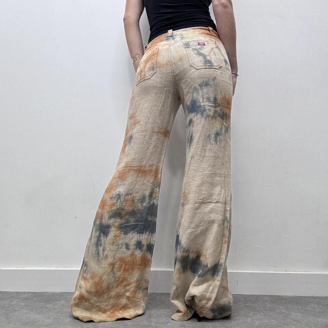 Distressed flared wide leg miss sixty trousers