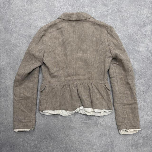 Slouchy puff hook linen blazer