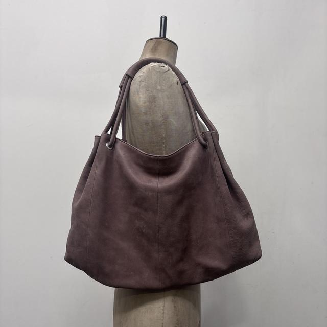 Pink leather gathered shoulder bag