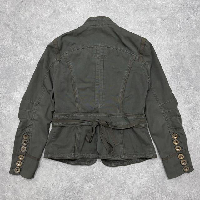 Green metal button stud jacket