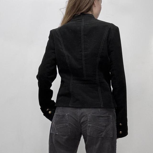 Black military fitted velvet jacket