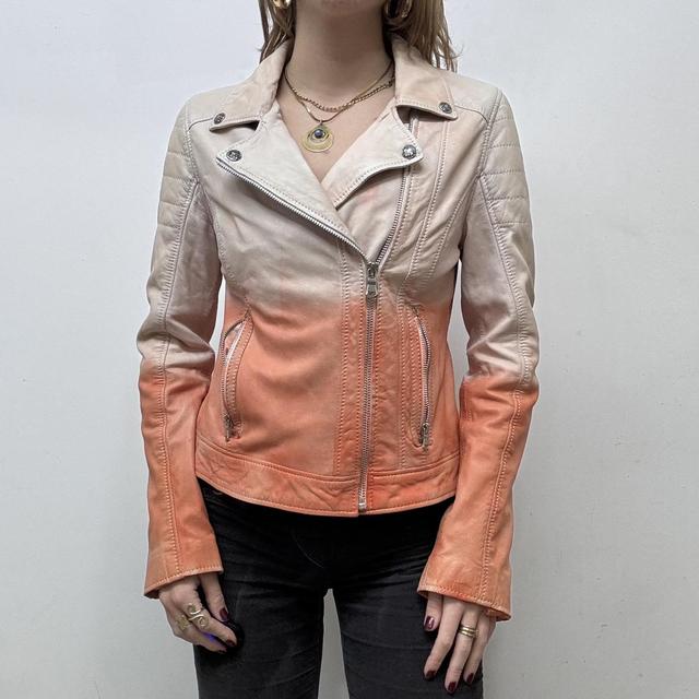 Ombre grunge leather jacket