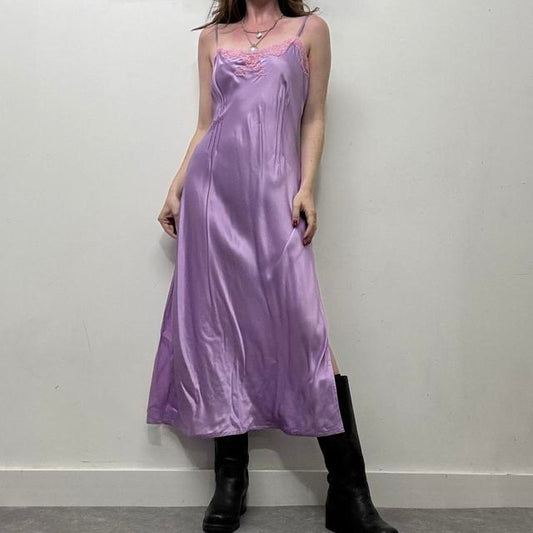 Silk lace slip dress