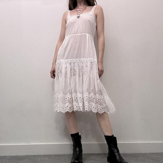 White cotton lace dress