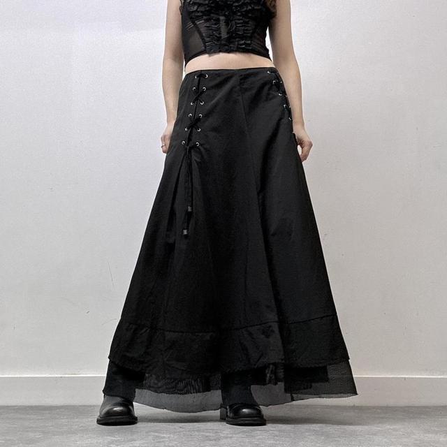 Grunge corset tech maxi skirt