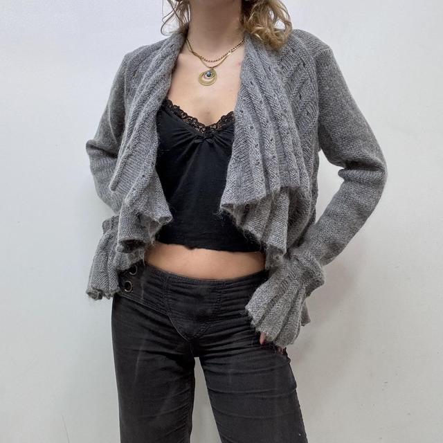 Knitted floaty mohair cardigan