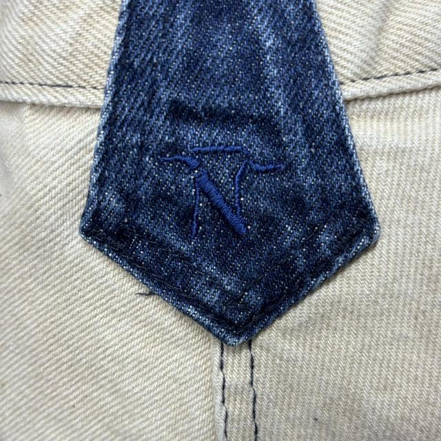 Denim patchwork chaps-style jeans