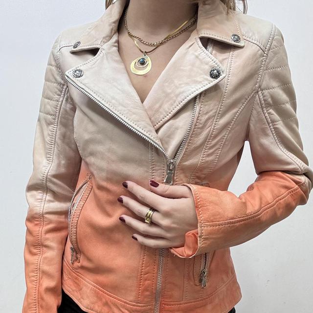 Ombre grunge leather jacket