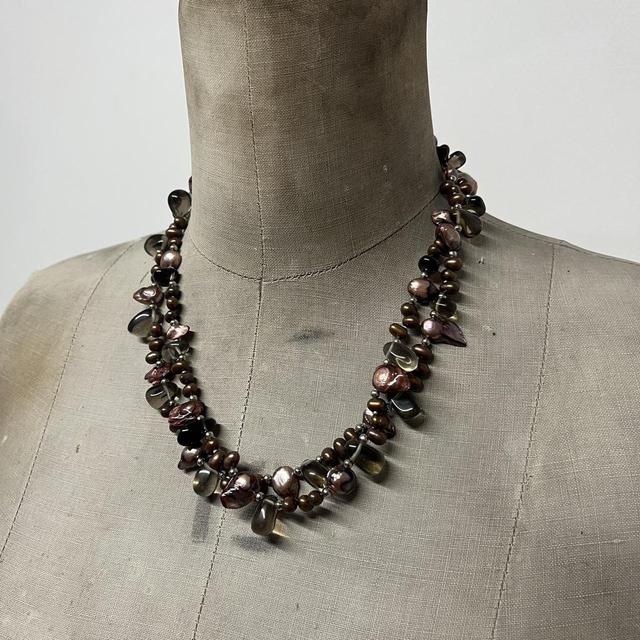 Grunge pearl crystal necklace