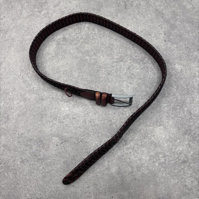 Brown woven leather belt