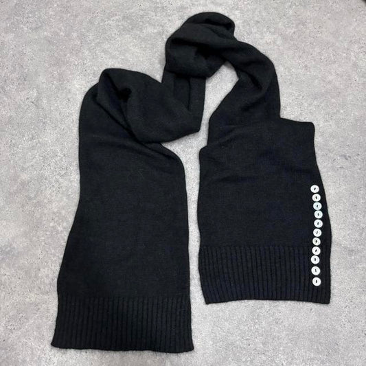 Black wool knitted scarf