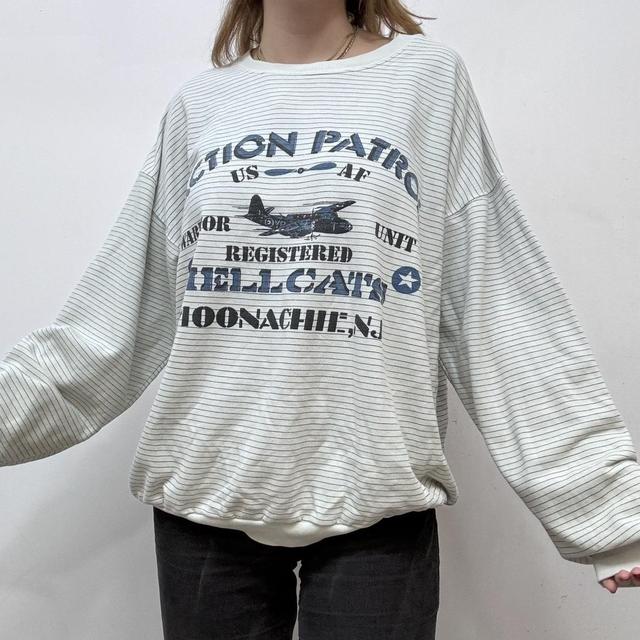 Pinstripe graphic cotton sweatshirt