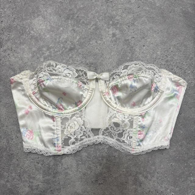 Vintage lace satin bralet