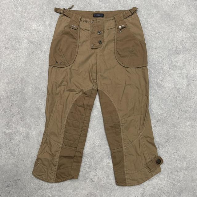 Tan brown cropped flare utility pants