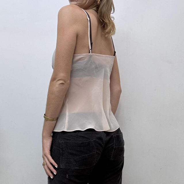 Sheer pink lace cami vest