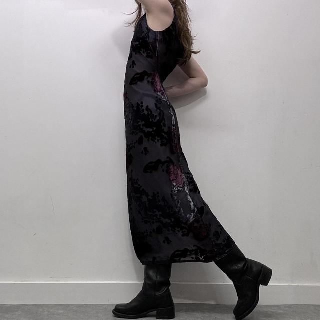 Sheer floral layered maxi dress