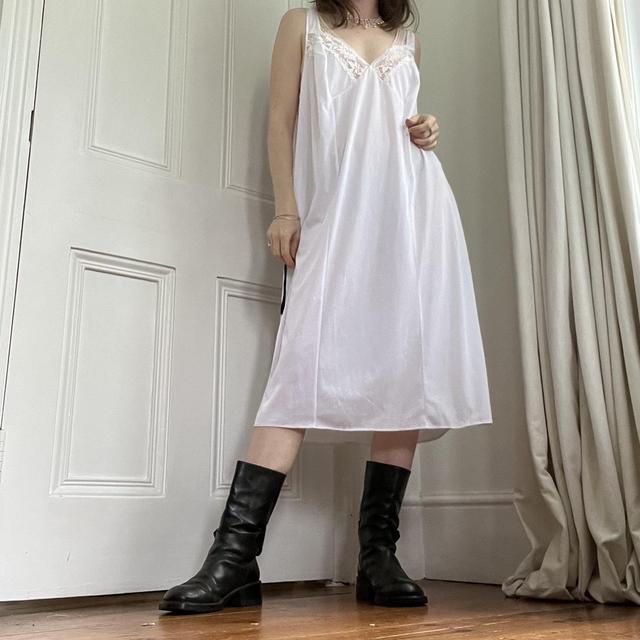 White lace slip dress