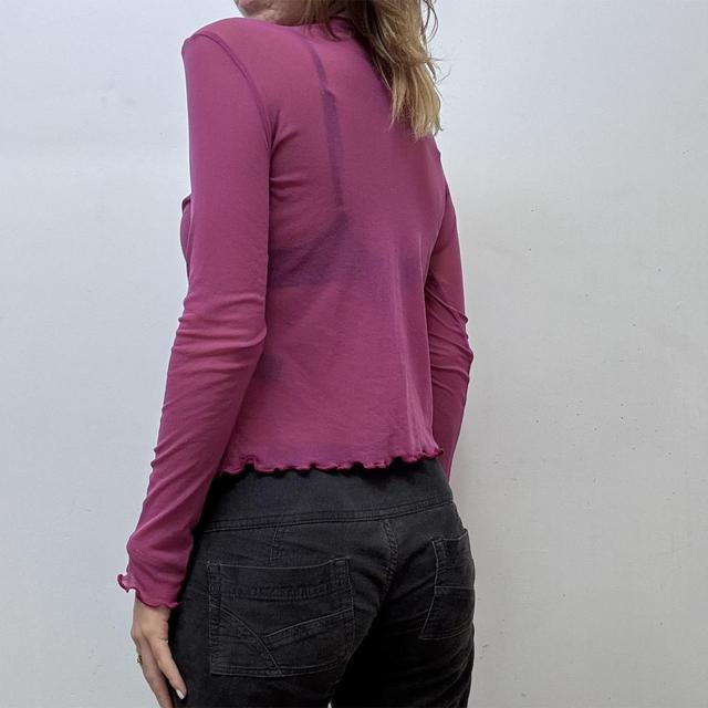Sheer ruffle mesh cardigan