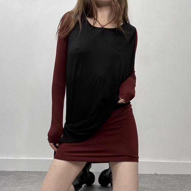 Slouchy layered long sleeve dress