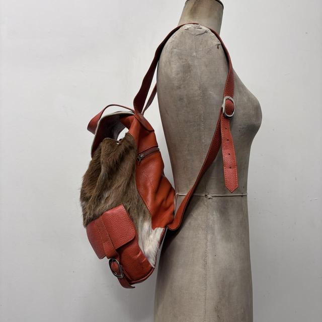 Cowhide leather backpack