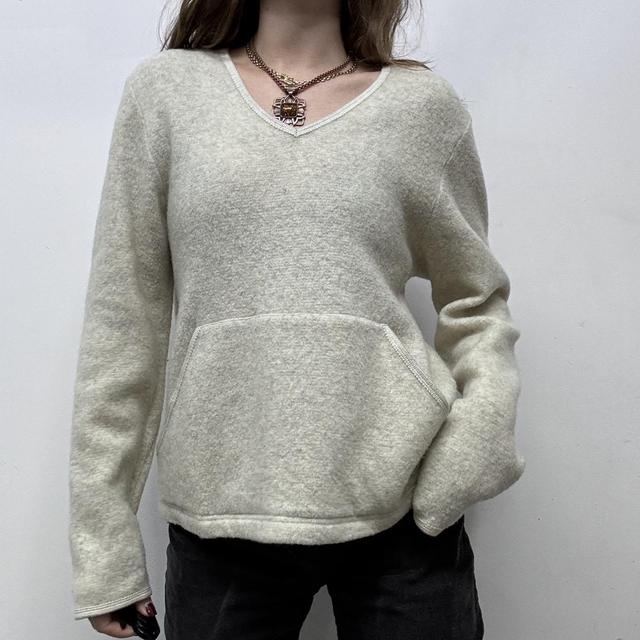 Cream knitted slouchy jumper