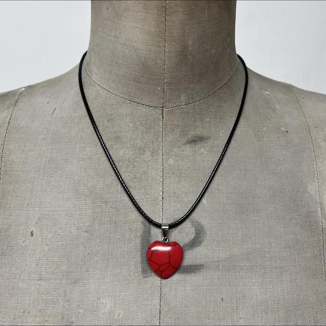 Red crystal heart necklace