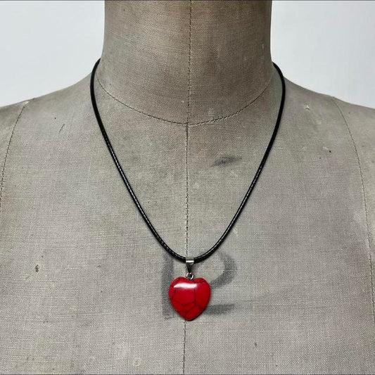 Red crystal heart necklace