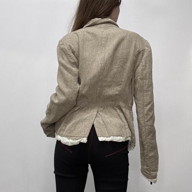 Slouchy puff hook linen blazer