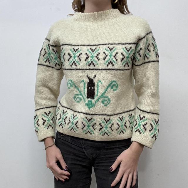 Wool knit fair isle winter jumper