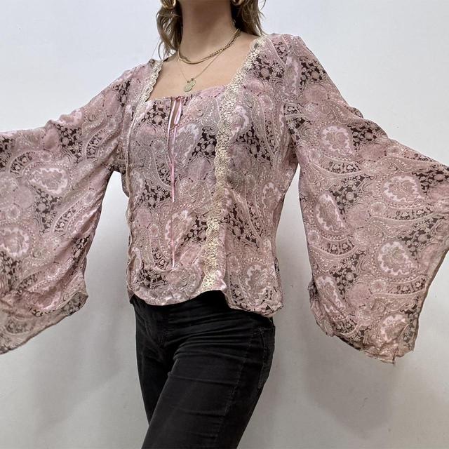 Flare boho paisley blouse