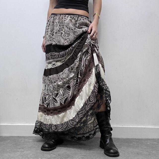 Layered lace tiered fairy maxi skirt
