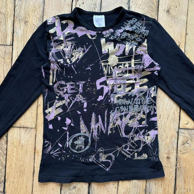 Graphic grunge text print tshirt
