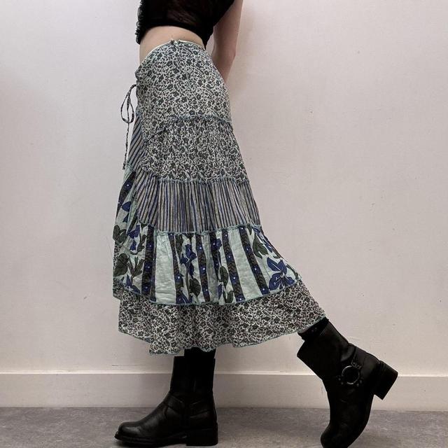 Paisley layered boho skirt