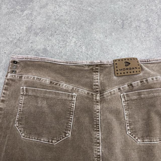 Tan cord distressed maxi skirt