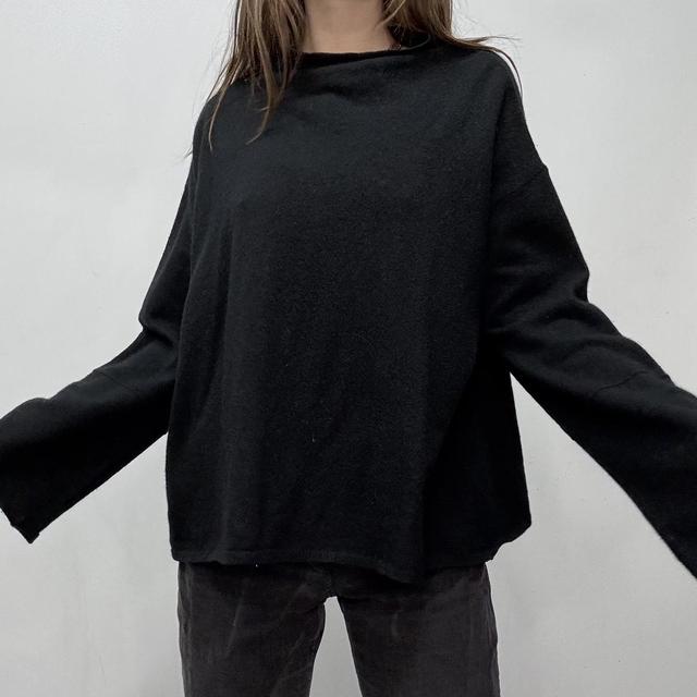 Black slouchy wool jumper