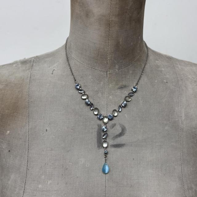 Blue gemstone fairy necklace