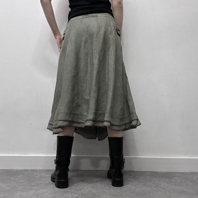Khaki flared distressed fairy skirt