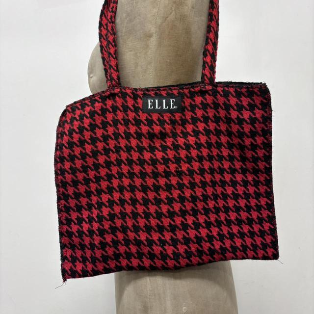 Houndstooth felt mini bag