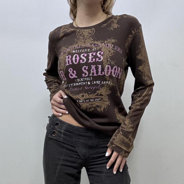 Brown graphic text top