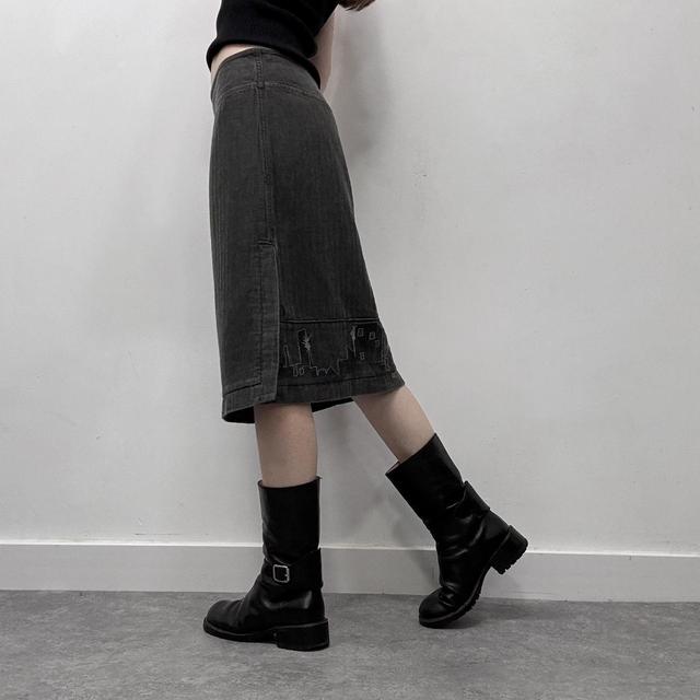 Cop copine pinstripe midi skirt